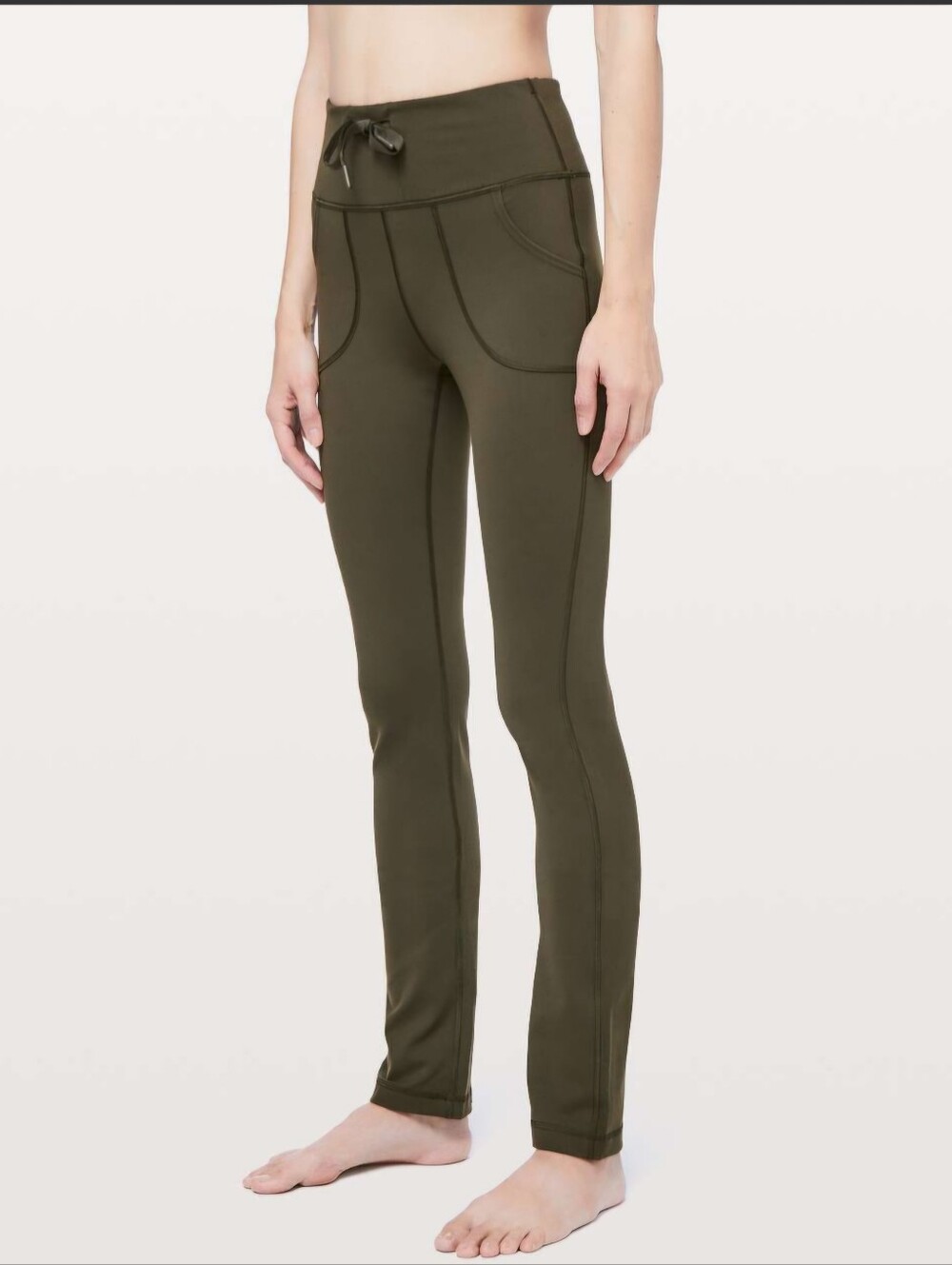 Lululemon Skinny Will Pants * Full On Luon* Dark Olive Green Size 12 W5D18S